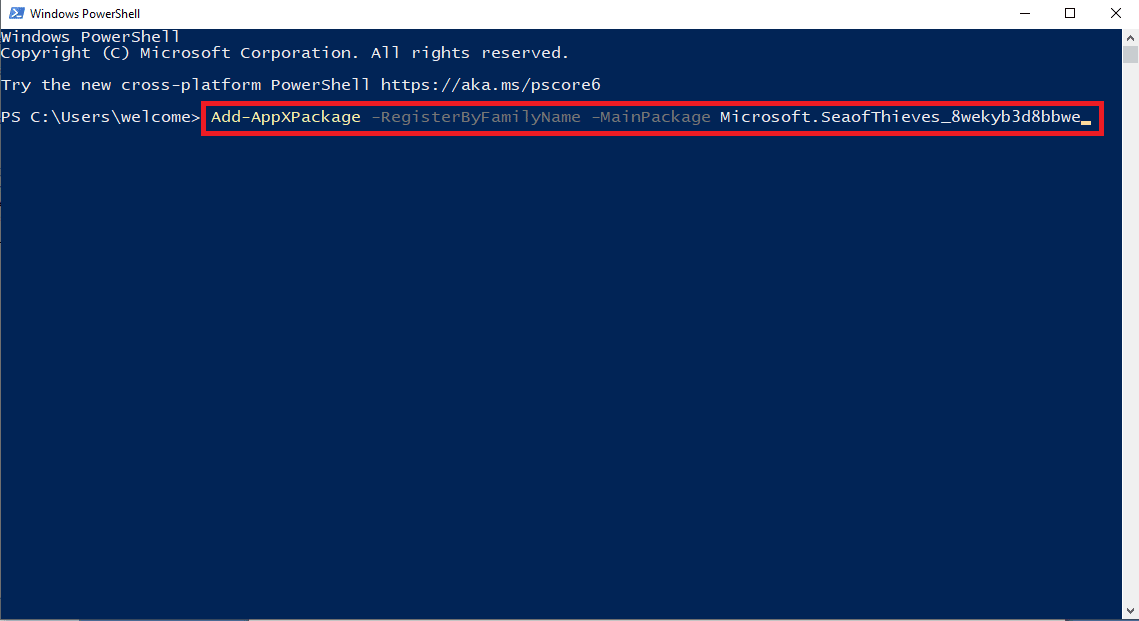 escriba el siguiente comando y presione la tecla Intro.  Solucionar el error de descarga de Sea of ​​Thieves