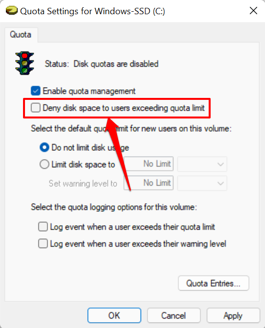 Cómo establecer cuotas de disco para usuarios en Windows 11 Recurso