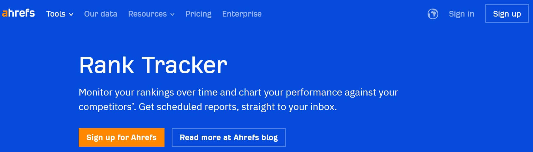 Seguimiento de clasificación de Ahrefs. 