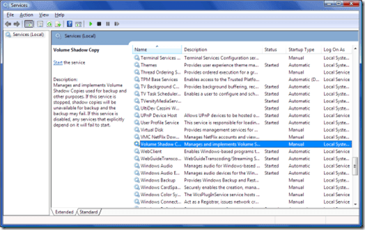 copia de volumen sombra