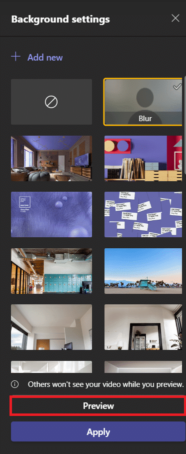 Pantalla de configuración de fondo