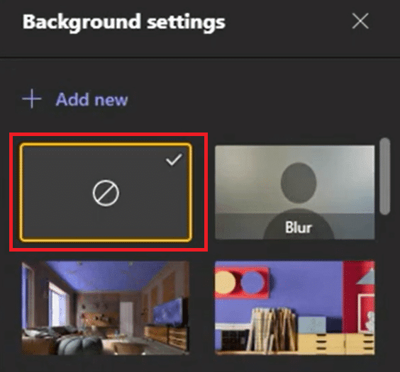 Pantalla de configuración de fondo