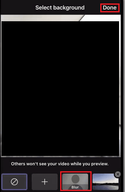 Opción Listo en Seleccionar fondo.  Cómo desenfocar el fondo en los equipos de Microsoft