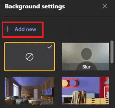 Pantalla de configuración de fondo