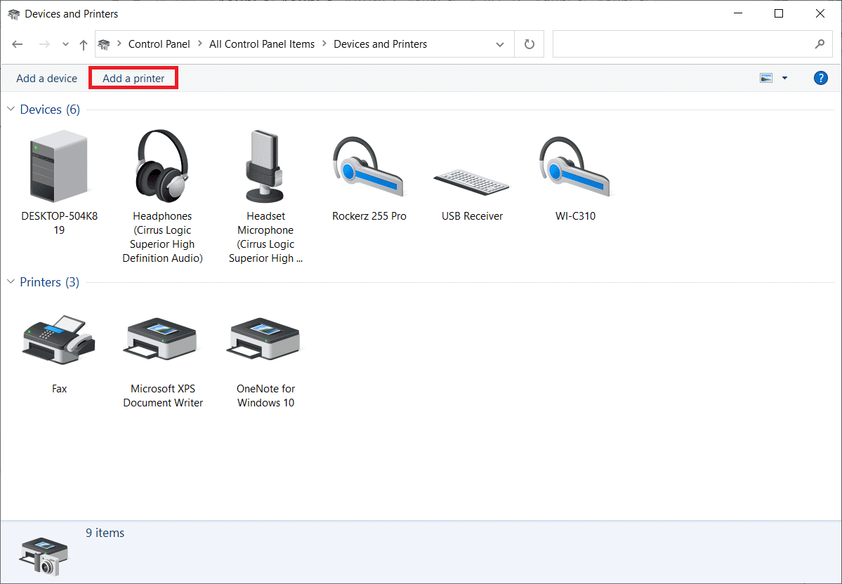 haga clic en Agregar una impresora para corregir el error del identificador no válido