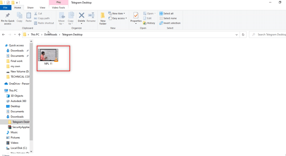 Abre la carpeta de escritorio de Telegram