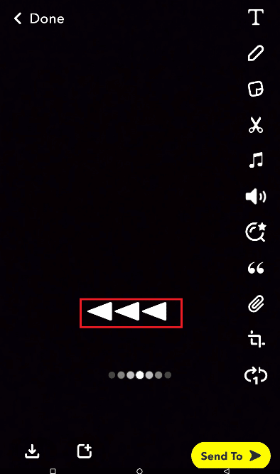 Desliza el dedo hacia la izquierda de la pantalla hasta llegar al efecto de rebobinado