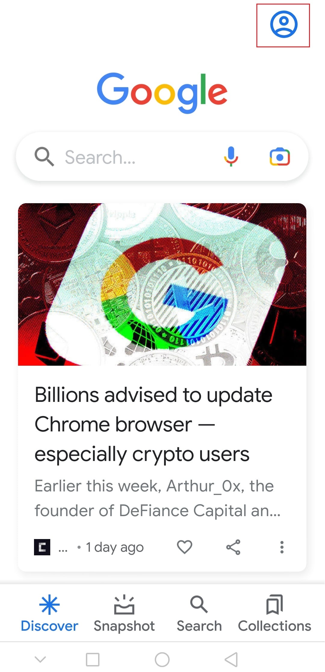 toca el icono de perfil