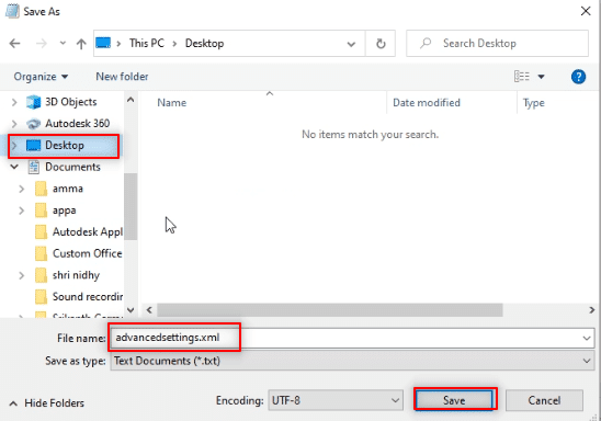 guarde el archivo como configuración avanzada en la carpeta Escritorio.  como optimizar kodi