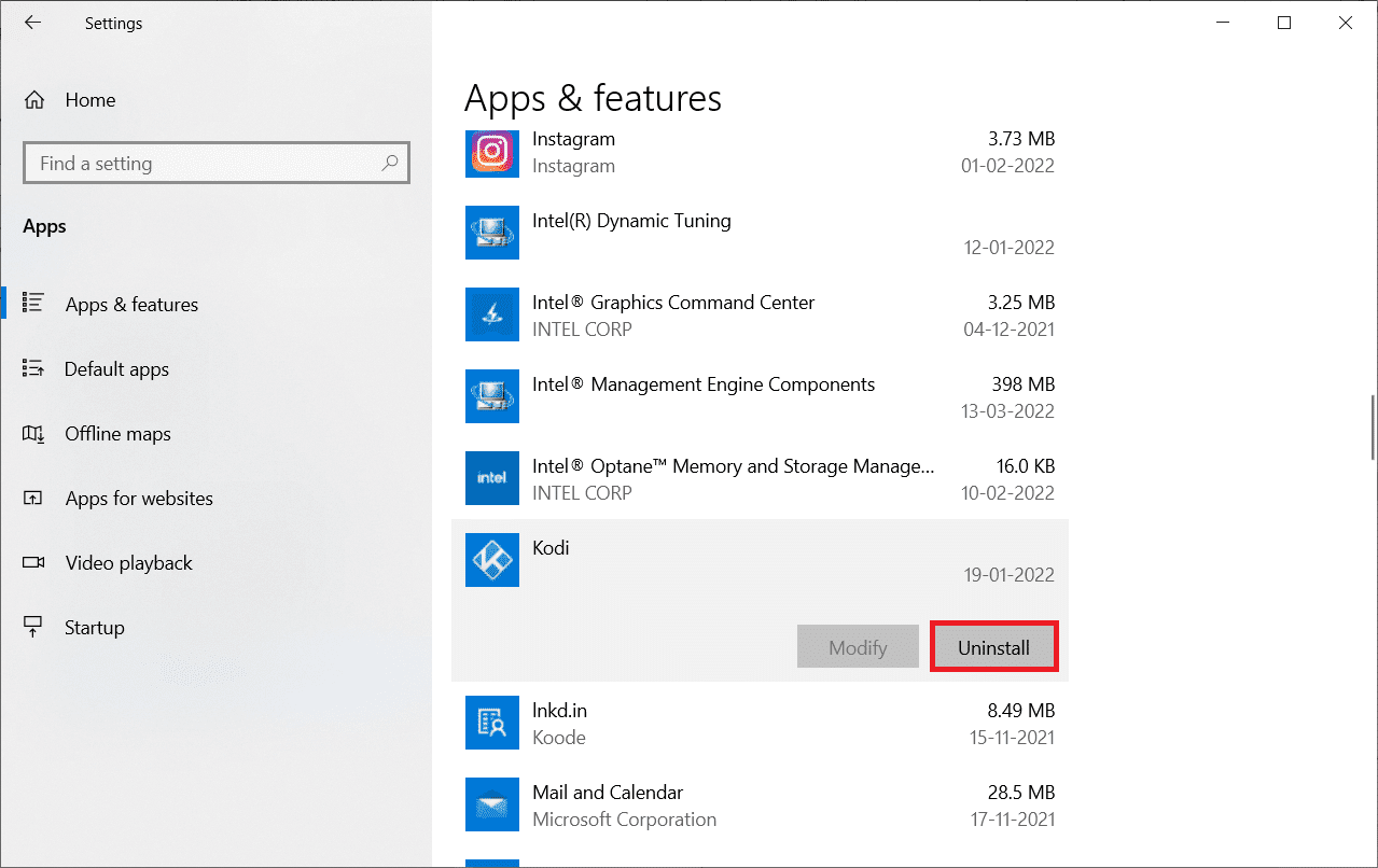 haga clic en la opción Desinstalar.  Cómo optimizar Kodi