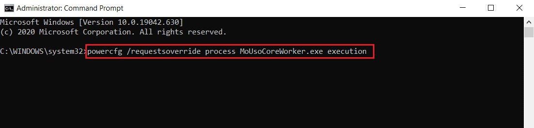 Comando para anular la solicitud del proceso de trabajo principal de MoUSO.  Arreglar el error del proceso MoUsoCoreWorker.exe
