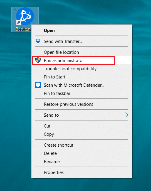 Ejecutar como opción de administrador. Arreglar otra instalación en curso en Windows 10