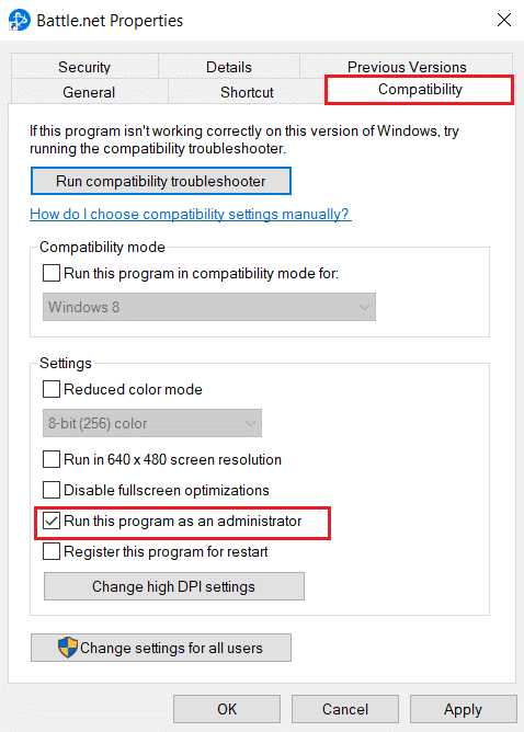 Ejecute este programa como una opción de administrador. Arreglar Battle.net esperando otra instalación o problema de actualización
