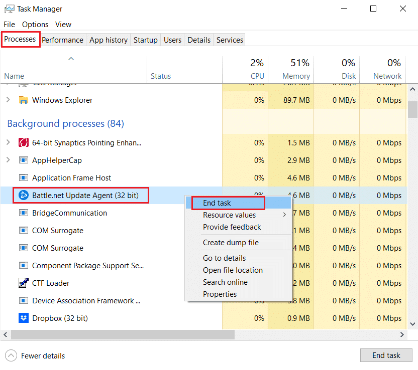 Opción de finalizar tarea. Arreglar otra instalación en curso en Windows 10