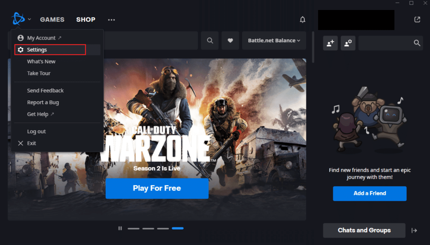 Opción de configuración. Arreglar Battle.net esperando otra instalación o problema de actualización