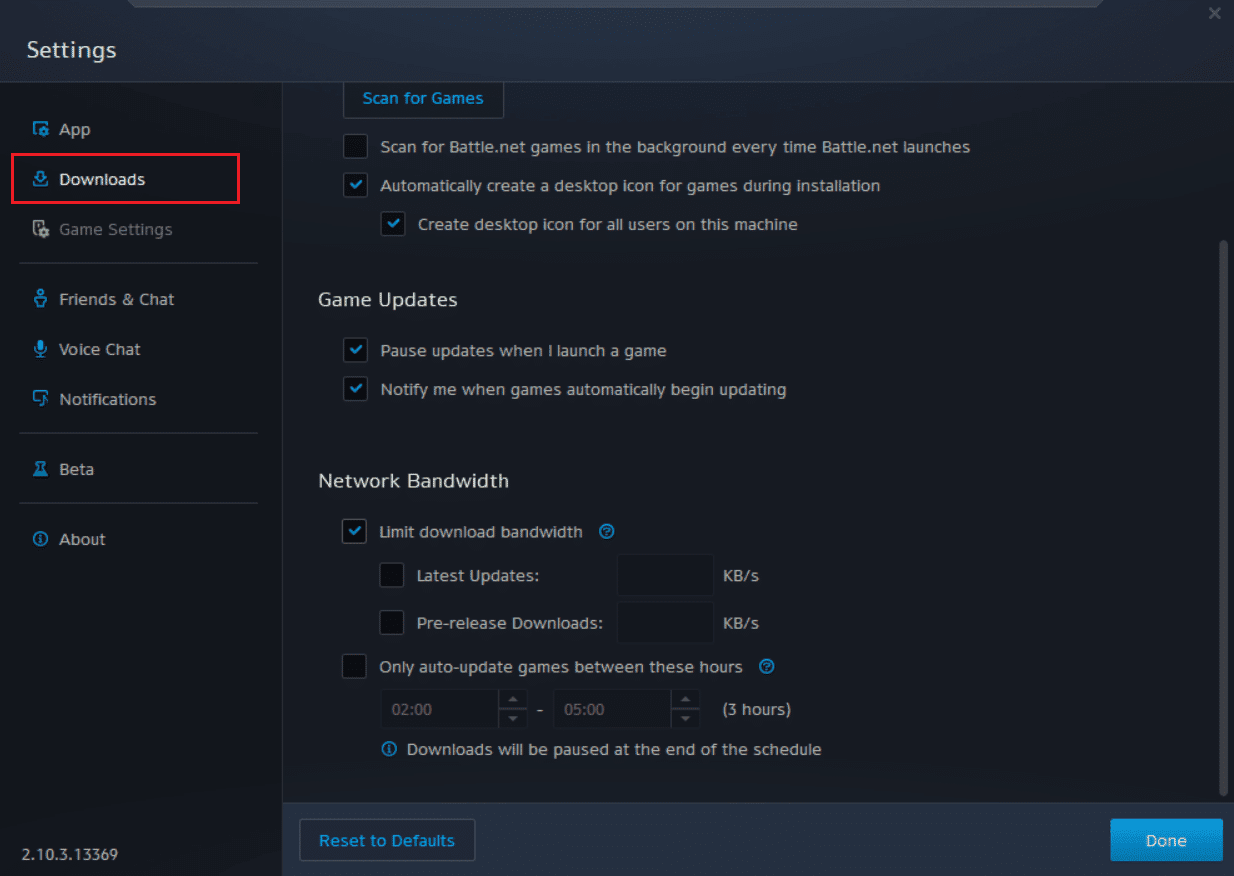 Pestaña de descargas. Arreglar Battle.net esperando otra instalación o problema de actualización
