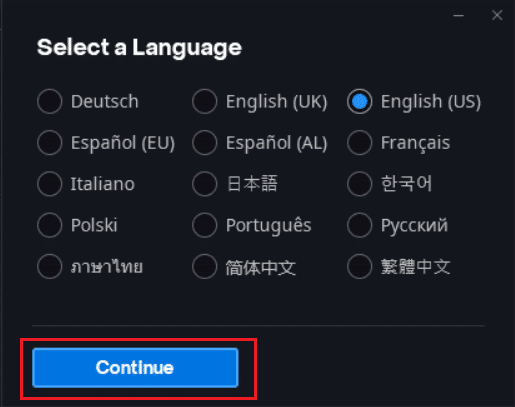 Seleccione una ventana emergente de idioma. Arreglar otra instalación en curso en Windows 10