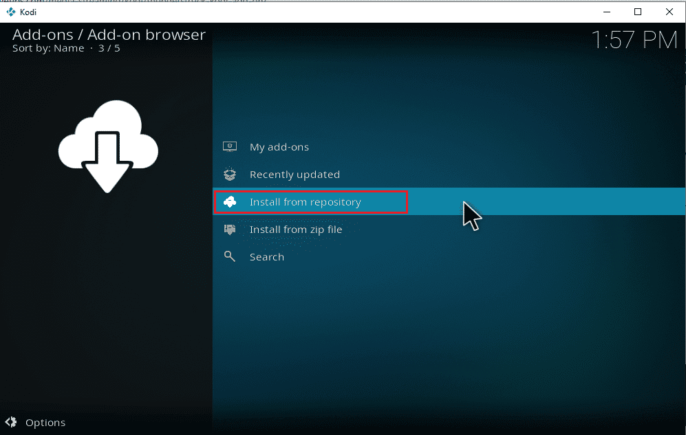 Seleccione Instalar desde el repositorio