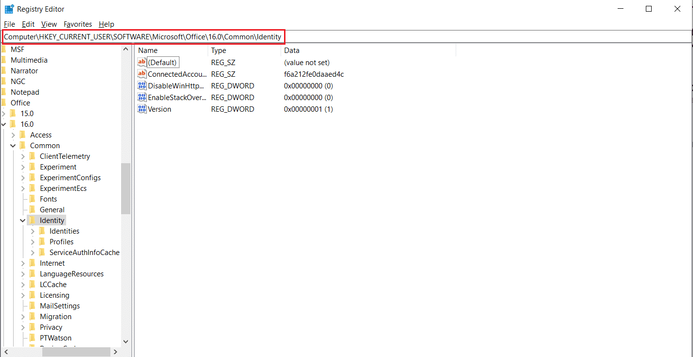 Ventana del Editor del Registro