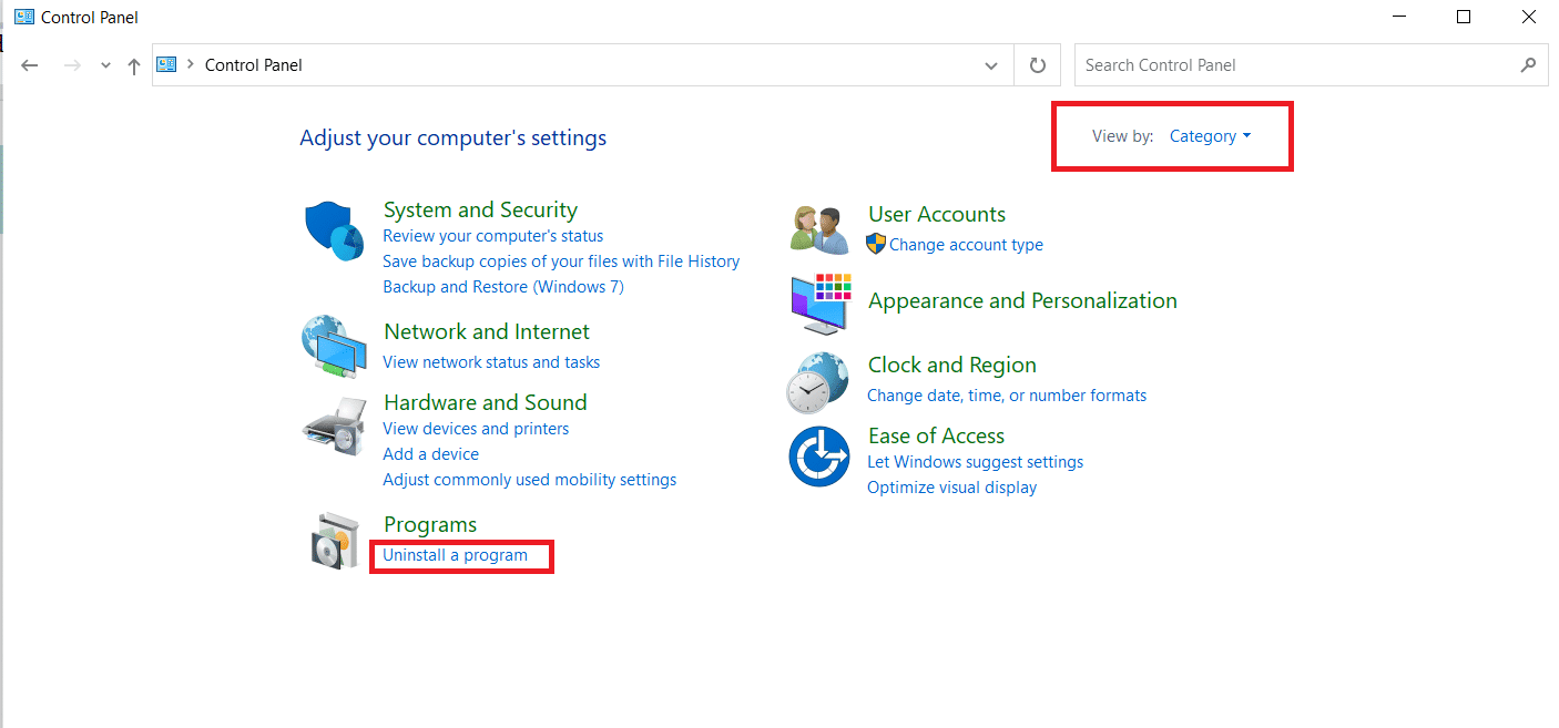 Desinstalar una opción de programa. Solucionar error de permiso de archivo de Word en Windows 10