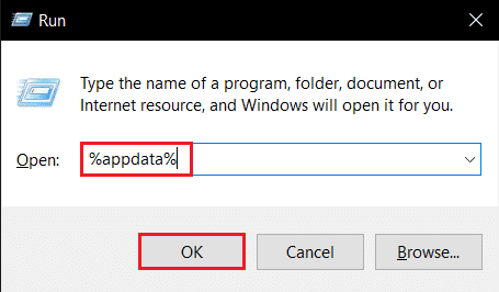 appdata del cuadro de diálogo Ejecutar