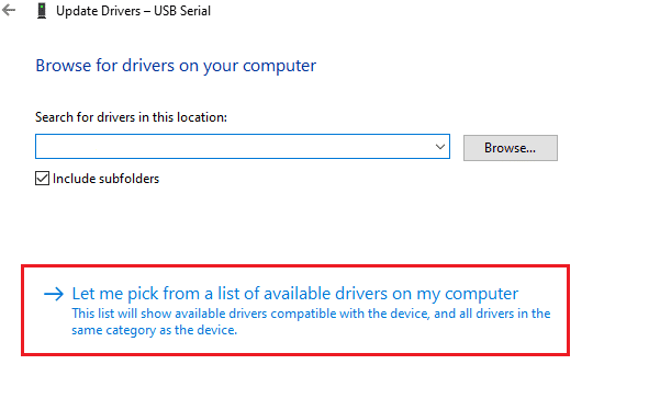 Permítanme elegir de una lista de controladores de dispositivos en la opción de mi computadora. Cómo instalar la compatibilidad con dispositivos móviles de Apple en Windows 10