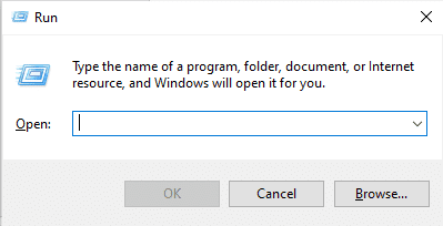 Abra el cuadro de diálogo Ejecutar.  Cómo reparar el error del sistema de archivos 2147219196