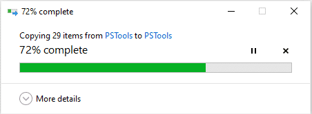 Espere hasta que el proceso de extracción termine