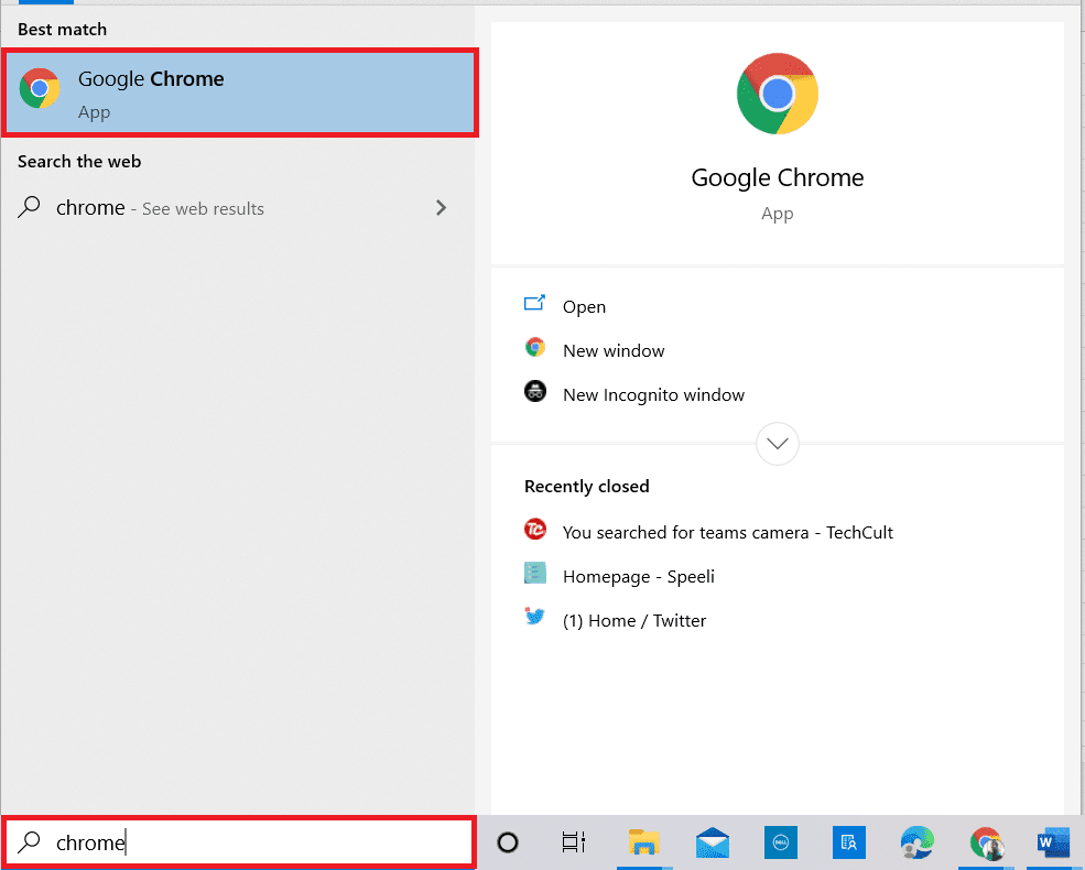 Presione la tecla de Windows.  Escribe Google Chrome y ejecútalo.  Cómo grabar una reunión de Zoom sin permiso en Windows 10