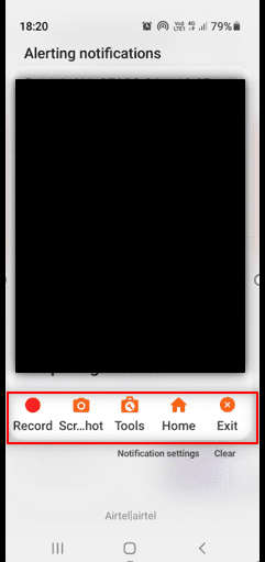 muestra la opción de grabación en la barra de notificaciones de tu Android