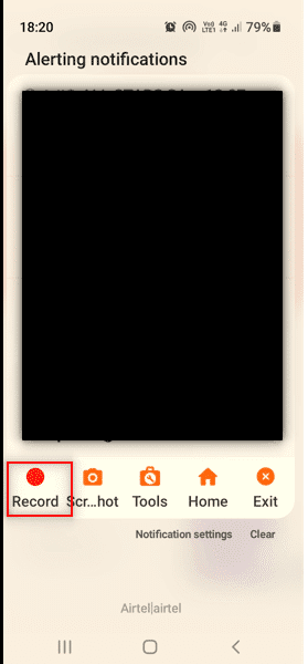 Toca el botón Grabar
