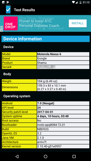 Android, diagnosticar, salud, dispositivo, teléfono inteligente, tableta