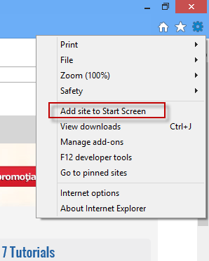 Windows 8 - Anclar sitios web