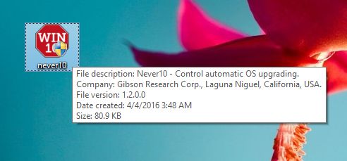 Never10, bloque, Windows 10, actualización, oferta, notificación, ventana emergente