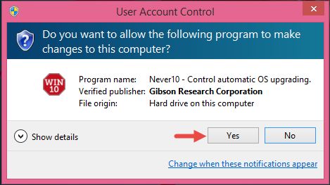 Never10, bloque, Windows 10, actualización, oferta, notificación, ventana emergente