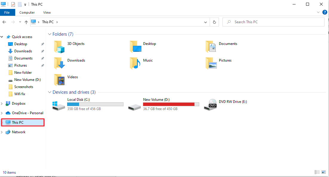 Navega y haz clic en Esta PC