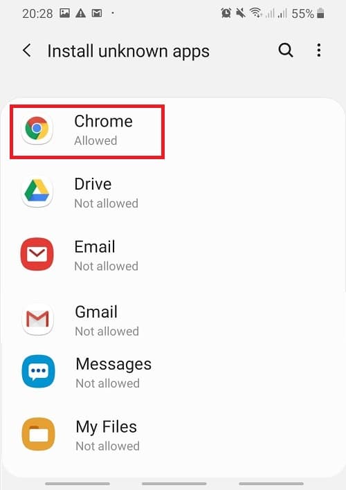 Por ejemplo, si desea descargar desde Chrome, deberá hacer clic en el icono de Chrome.