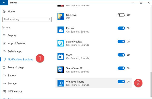 detener, notificaciones, sincronizar, Windows 10, computadora, Windows 10 Mobile, teléfono inteligente