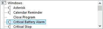 Configure Windows para reproducir sonidos de alarma cuando se alcance el nivel de carga o el nivel crítico de la batería