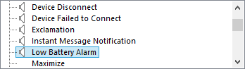 Configure Windows para reproducir sonidos de alarma cuando se alcance el nivel de carga o el nivel crítico de la batería