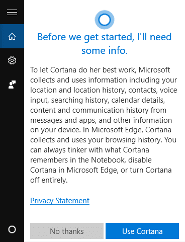 cortana privacidad
