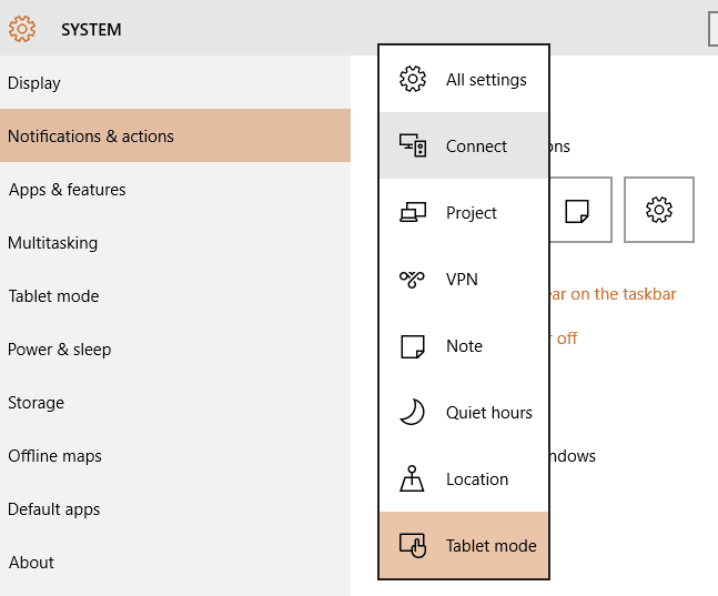 acciones del centro de acción