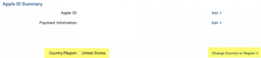 Región de iTunes