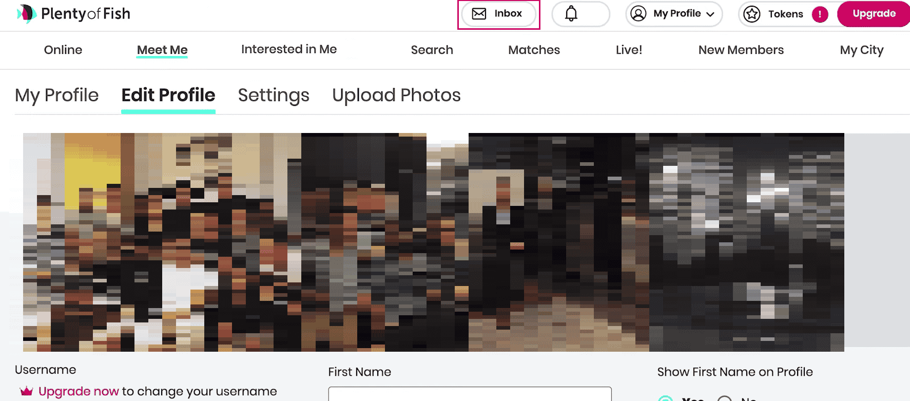 Haga clic en Bandeja de entrada desde la parte superior |  Cómo diferenciar a alguien en POF |  me gusta desaparecido en POF