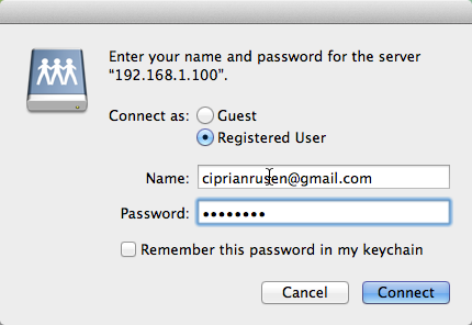 ¿Cómo montar la carpeta compartida de Windows 7 y Windows 8 en Mac OS X?