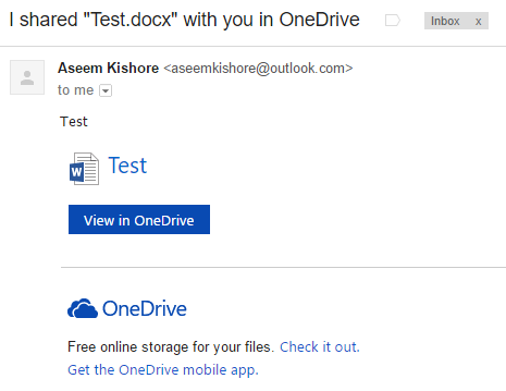Documento compartido de Oneedrive