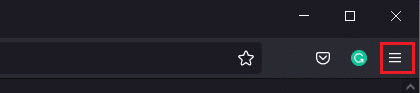 haga clic en el icono de Menú. Arreglar Firefox no responde