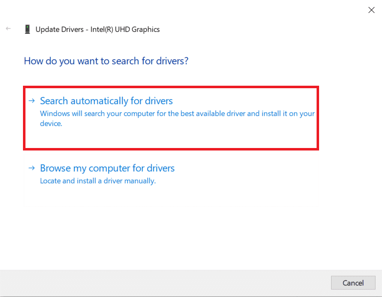 Haga clic en Buscar controladores automáticamente. Arreglar Firefox no responde