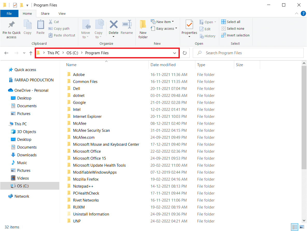 Navegue hasta la ruta donde está instalado Mozilla Firefox. Arreglar Firefox no responde