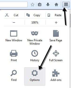 opciones de firefox
